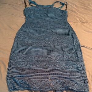 Guess Blue Lace Midi Dress
